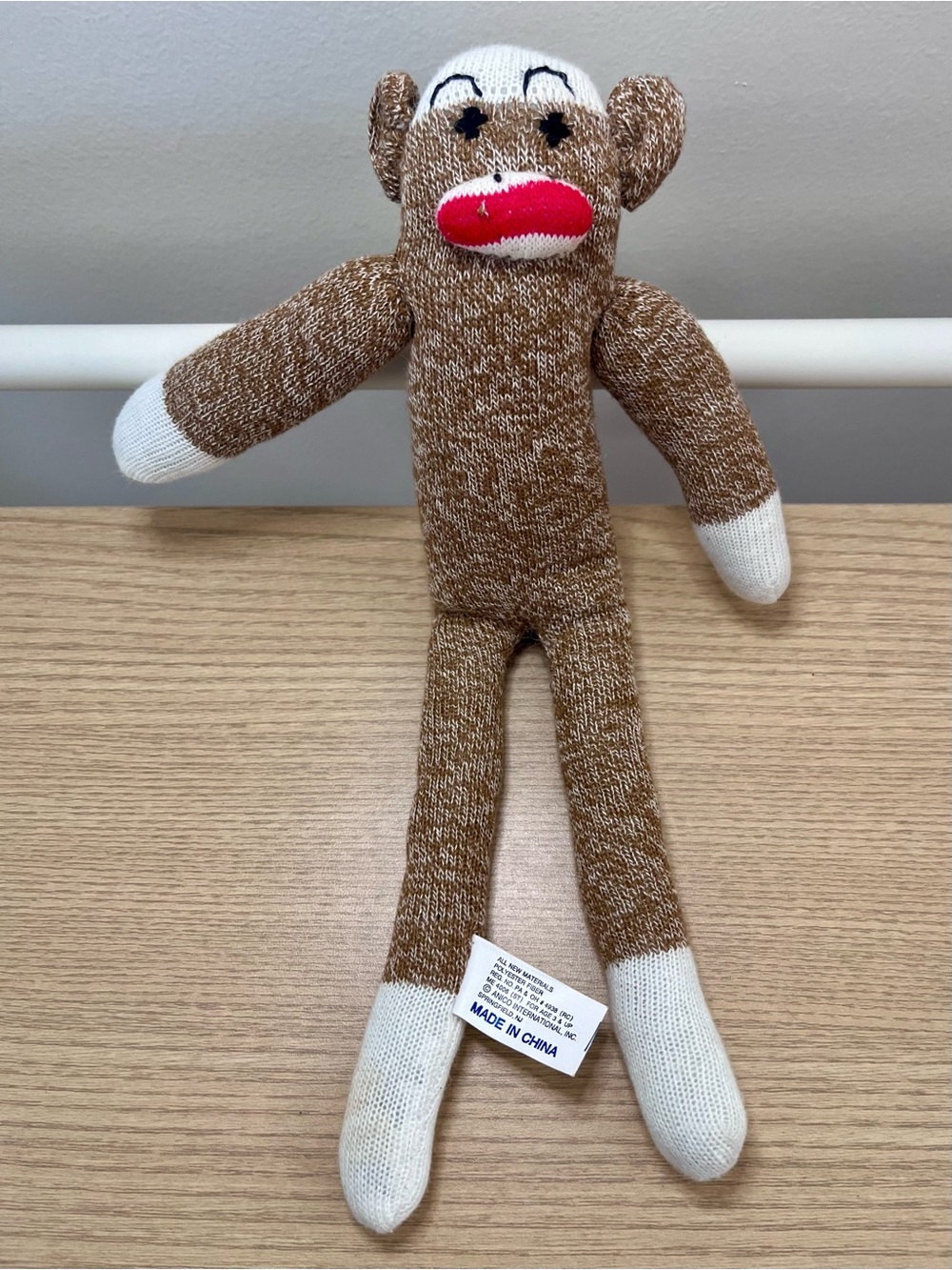 Vintage Style Sock Monkey Plush Brown Marl Anico Stuffed Animal 12 Inches